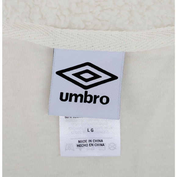 Umbro Sherpa Bomber Jacket Womens Large Cream Teddy Zip-Up Lined Active Outdoor - Picture 2 of 15